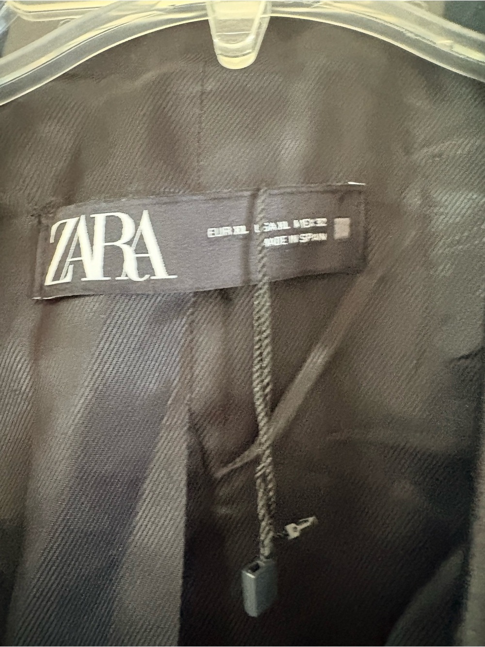 ZARA Women’s Black Tuxedo Blazer Satin Shawl Lapel Tailored One Button Jacket XL - Picture 12 of 13